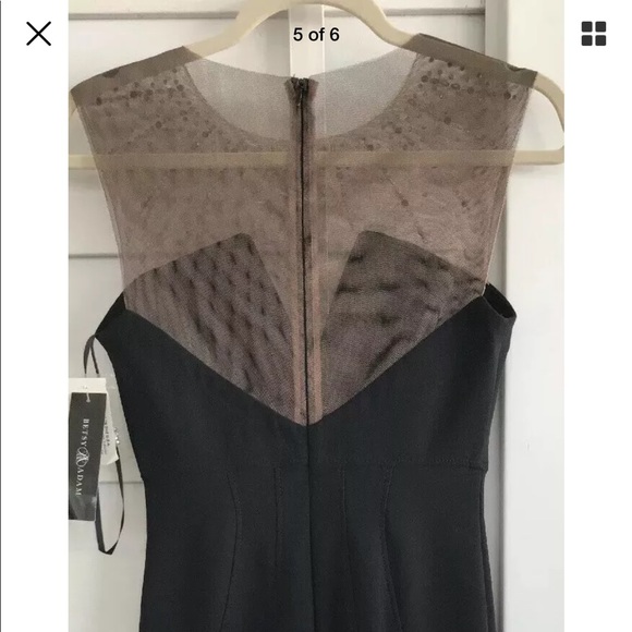 Betsy & Adam Black Embellished Dress Sz 6 - Picture 5 of 8